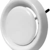 Ventilation|Kanalrist med lukke Ø132 mm - hvid
