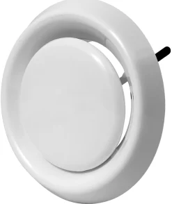 Ventilation|Kanalrist med lukke Ø132 mm - hvid