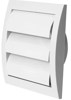 Ventilation|Kanalrist med vindstop 14,7 x 15,2 cm - Hvid