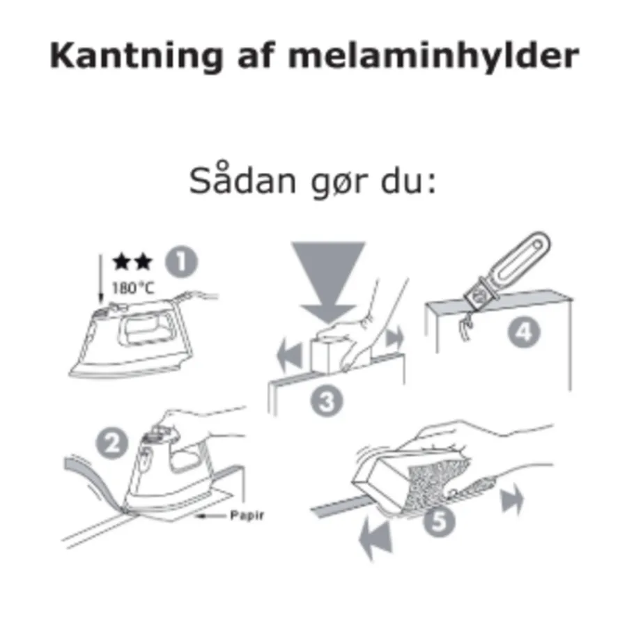 Hornbaek Hylder|Kantbånd til melaminhylder hvid 24 mm x 5 meter