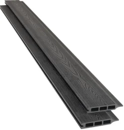 Kirkedal by TreeTops Komposithegn|Kirkedal hegnsprofil K1 sort 25 x 150 x 1800 mm