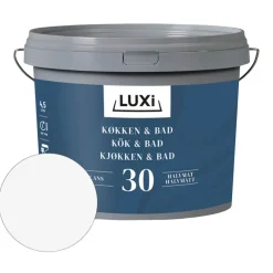 LUXI® Vægmaling|Køkken & Bad 30 vægmaling hvid 4,5 liter -