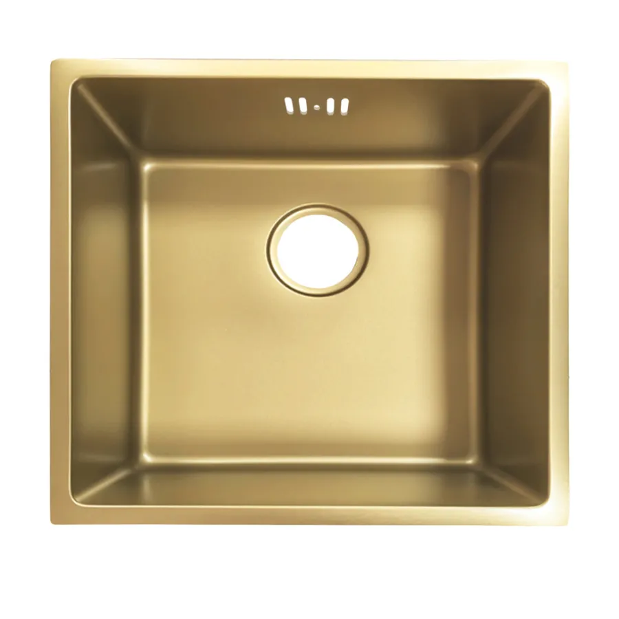 Køkkenvaske|Køkkenvask 440 x 440 mm Messingfinish