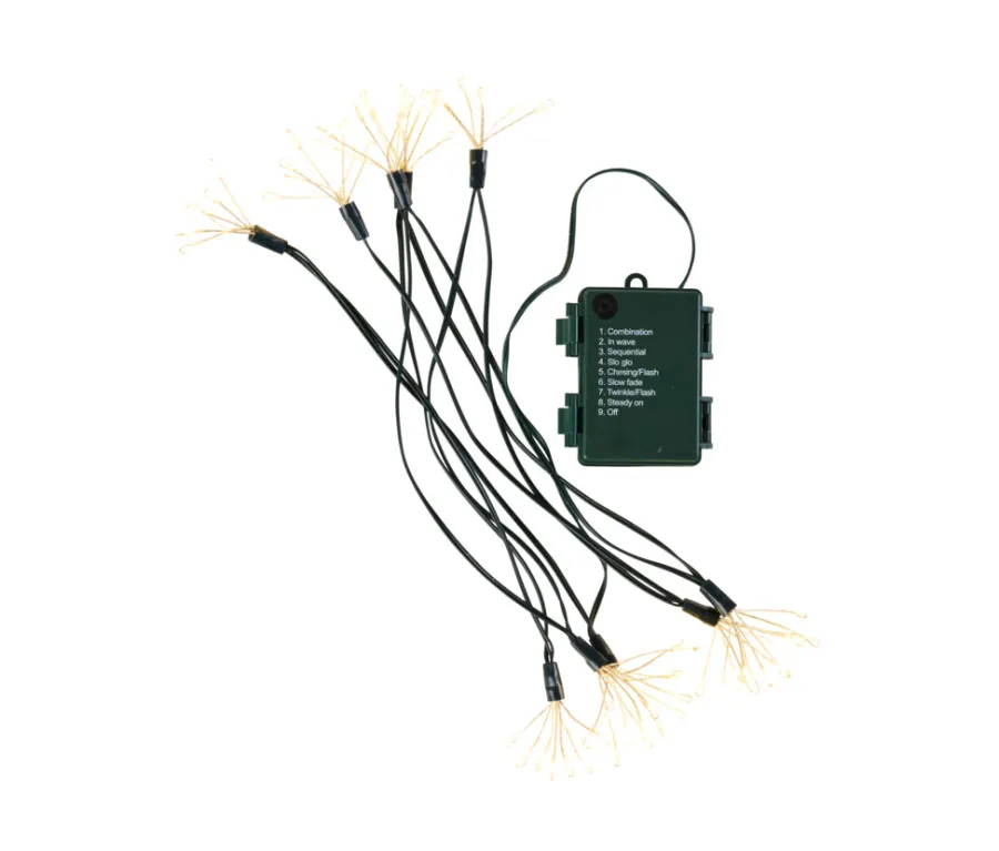 Stemning® Dekorativ Belysning - Udendørs|Klyngelys 70 LED m/timer og 8 funktioner 1,9 meter
