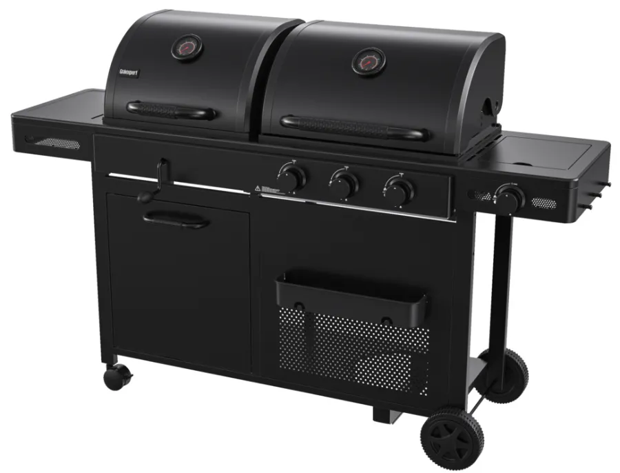 Grillexpert® Kulgrill & Briketter|Gasgrill|Kombigrill til gas og kul - Sort