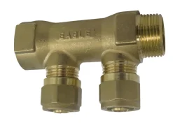 Fittings Til Rør|Komplet fordelerrør 2 tilslutninger 3/4" x 15 mm