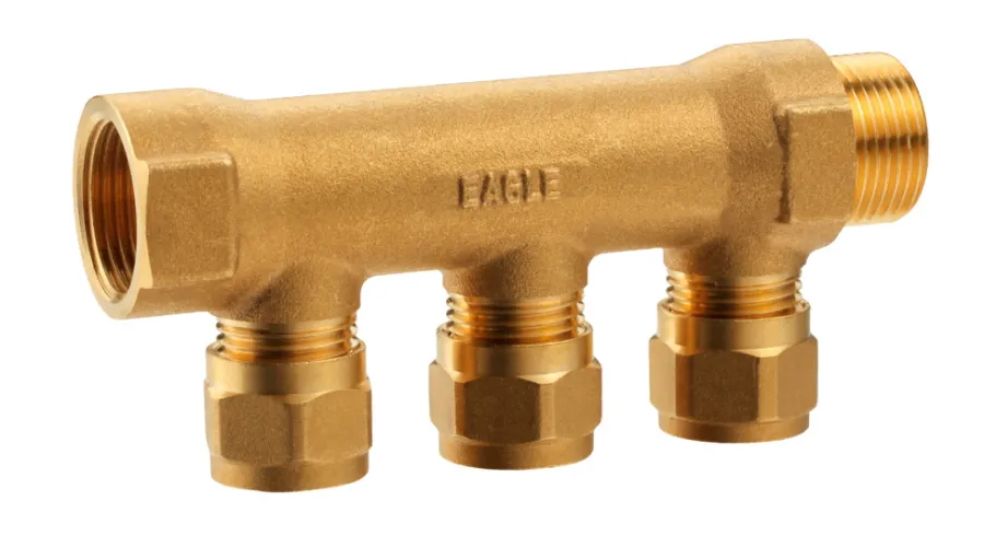 Fittings Til Rør|Komplet fordelerrør 3 tilslutninger 3/4" x 15 mm