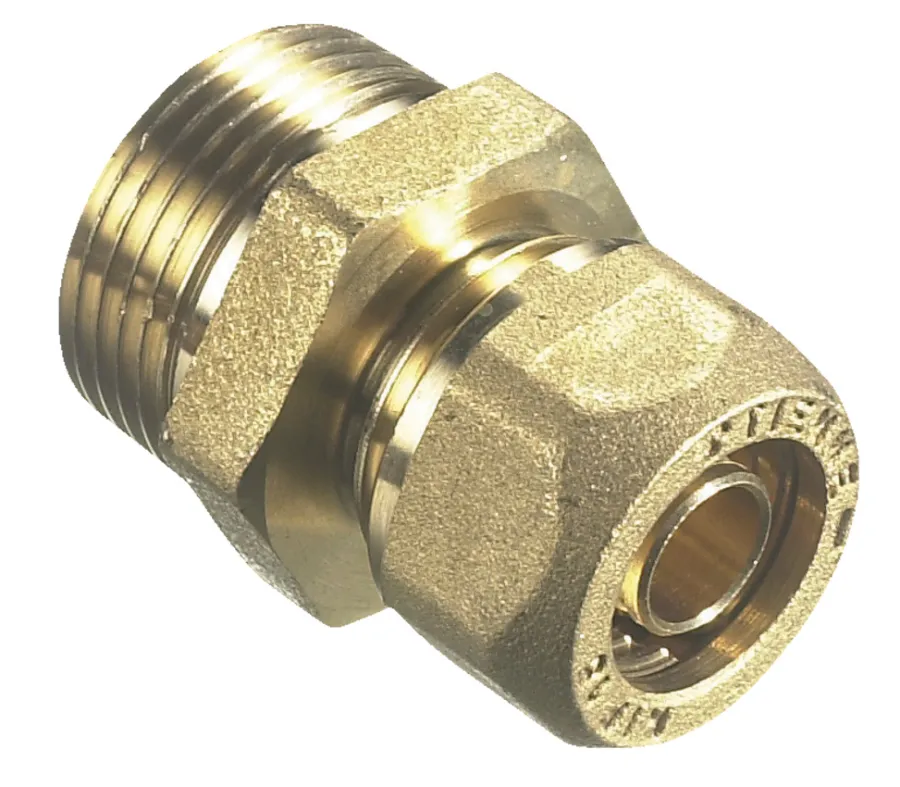 Fittings Til Rør|Kompressionsnippel 3/4" x 15 mm Messing