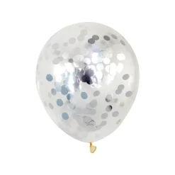 Pynt & Festudstyr|Konfettiballon 30 cm 5 stk. sølv