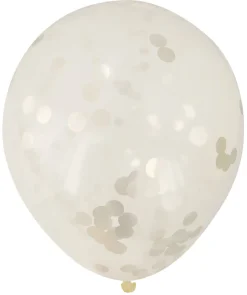 Pynt & Festudstyr|Konfettiballon guld 30 cm 5 stk.