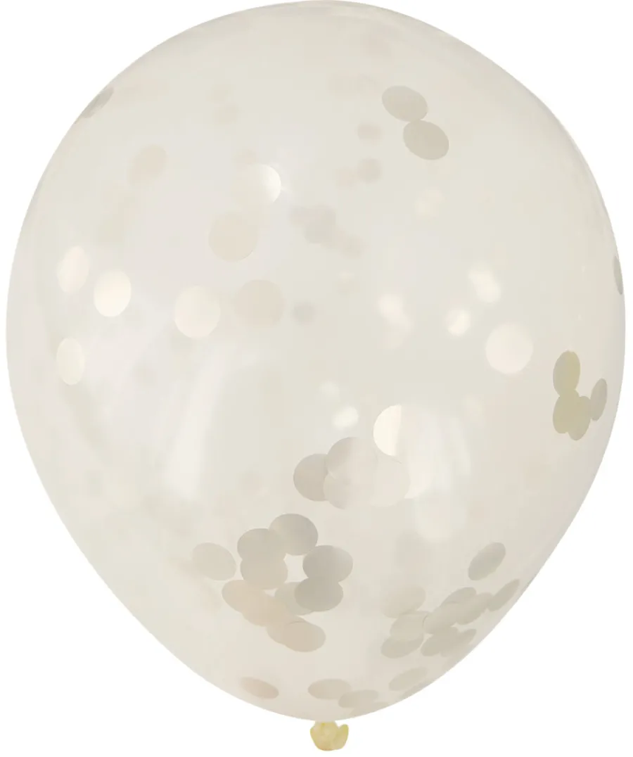 Pynt & Festudstyr|Konfettiballon guld 30 cm 5 stk.