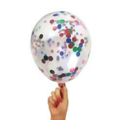 Pynt & Festudstyr|Konfettiballon multifarvet 30 cm 5 stk.