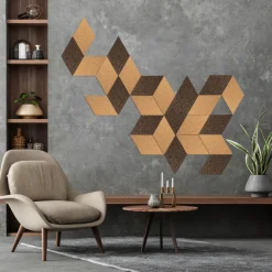 Akustikpaneler & Tilbehør|Loftbeklædning|Korkpanel diamond 6 stk. Natur