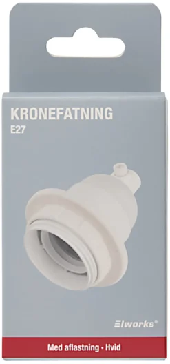 Elworks Elophæng & -Fastgørelse|Kronefatning E27 hvid -