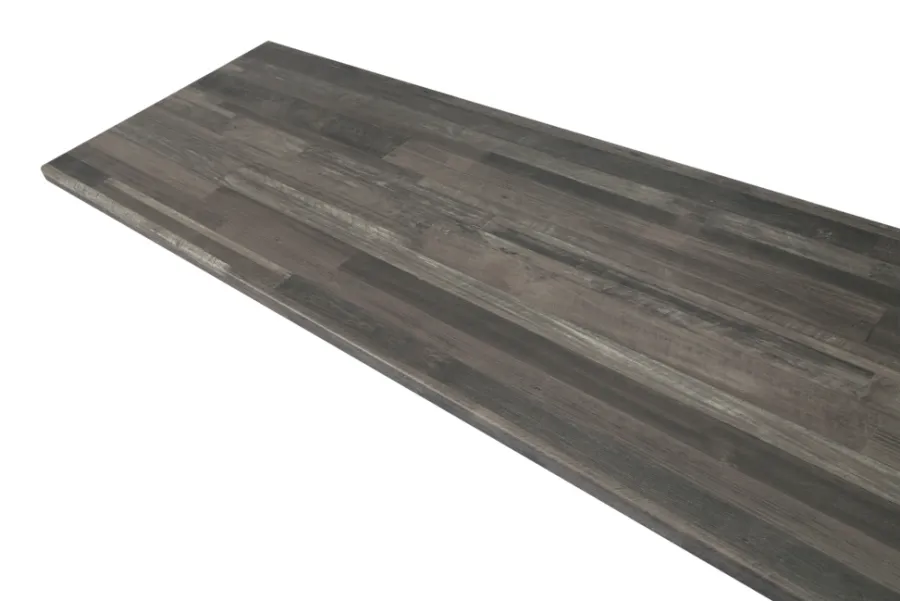 Bordplader|Laminatbordplade sort/grå træ 28 mm x 61 x 300 cm