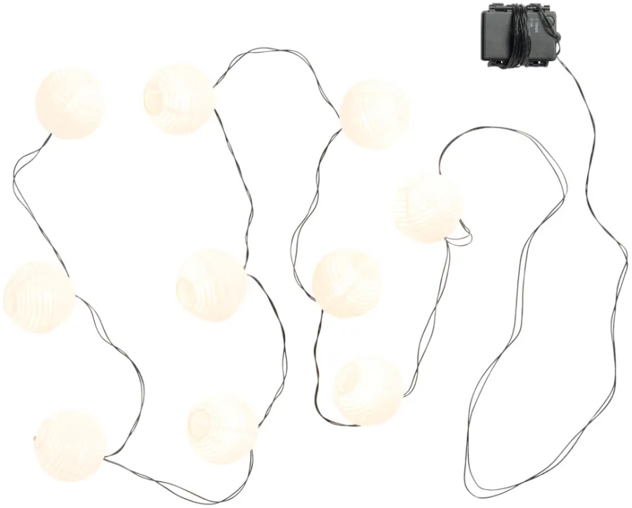 Garden® Sæsonafslutning|Dekorativ Belysning - Udendørs|Lanternelyskæde med 10 LED-pærer -
