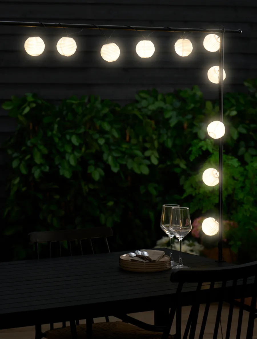 Garden® Sæsonafslutning|Dekorativ Belysning - Udendørs|Lanternelyskæde med 10 LED-pærer -