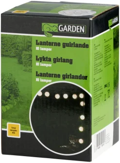 Garden® Sæsonafslutning|Dekorativ Belysning - Udendørs|Lanternelyskæde med 10 LED-pærer -