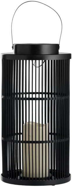 Garden® Sæsonafslutning|Solcellelamper|Lanterne med solceller Ø18 x 36 cm - Sort
