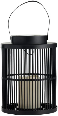 Garden® Sæsonafslutning|Solcellelamper|Lanterne med solceller Ø18 x 25 cm - Sort