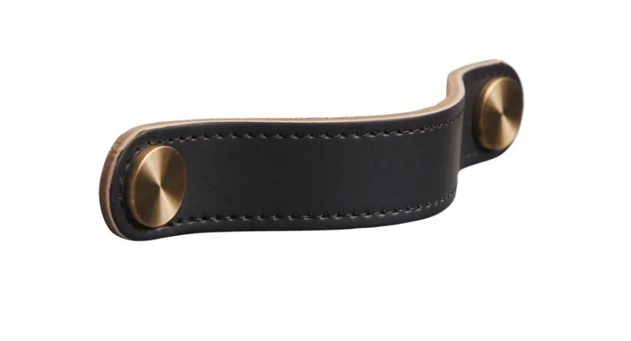 Greb & Hængsler|Læderstropper 12,8 cm 2-pk. Sort