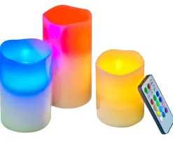 Dekorativ Belysning - Indendørs|LED-bloklys med farveskift 3-pk.