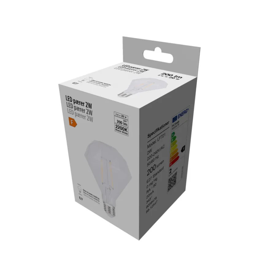 Led-Pærer|LED-filamentpære diamant 2 W E27