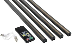 FibroTech Led-Bånd|LED-lysskinne til akustikpanel sort 2,4 meter 4-pk.