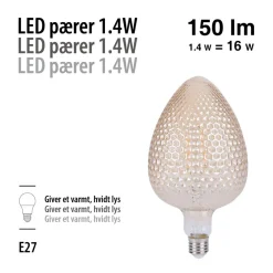 Led-Pærer|LED-pære Nut Amber 1,4 W E27