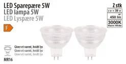 Led-Pærer|LED-spotpære 5 W GU5,3 2-pk.