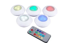 Spots|LED-spotsæt med farveindstilling og timer - 5 stk.