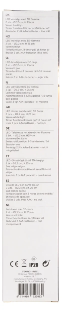 DAY Dekorativ Belysning - Indendørs|LED-stearinlys middagslys 2 stk. -