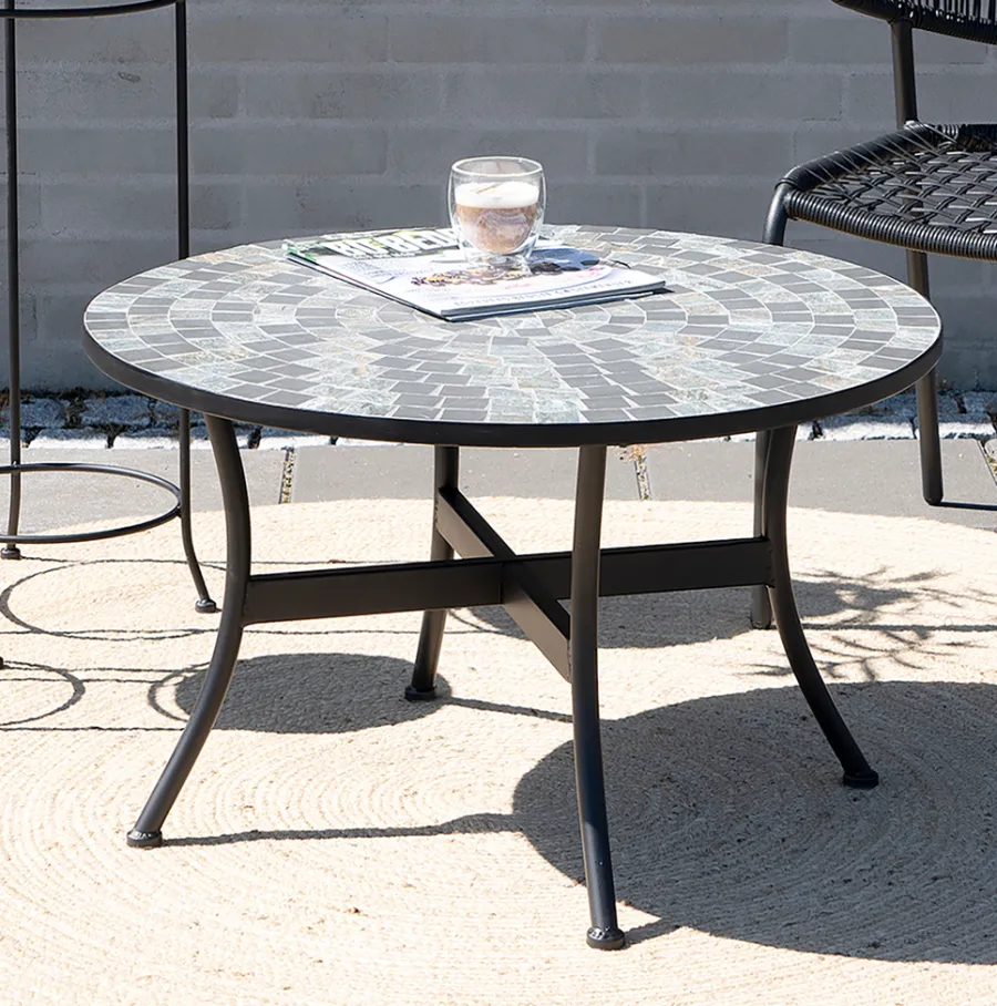 Sunlife® Haveborde|Loungemøbler|Loungebord Rom mosaik Ø76 cm - Multi/sort