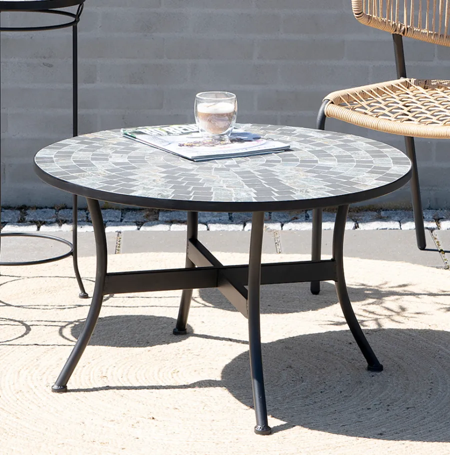 Sunlife® Haveborde|Loungemøbler|Loungebord Rom mosaik Ø76 cm - Multi/sort