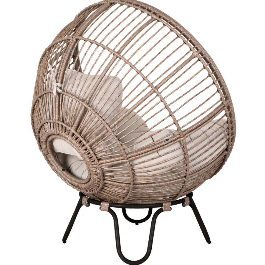 Sunlife® Havestole|Loungemøbler|Loungestol Louisiana natur/sort inkl. hynde -
