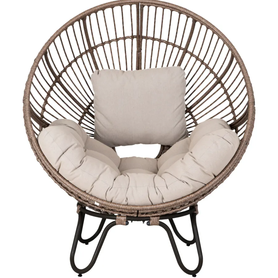 Sunlife® Havestole|Loungemøbler|Loungestol Louisiana natur/sort inkl. hynde -