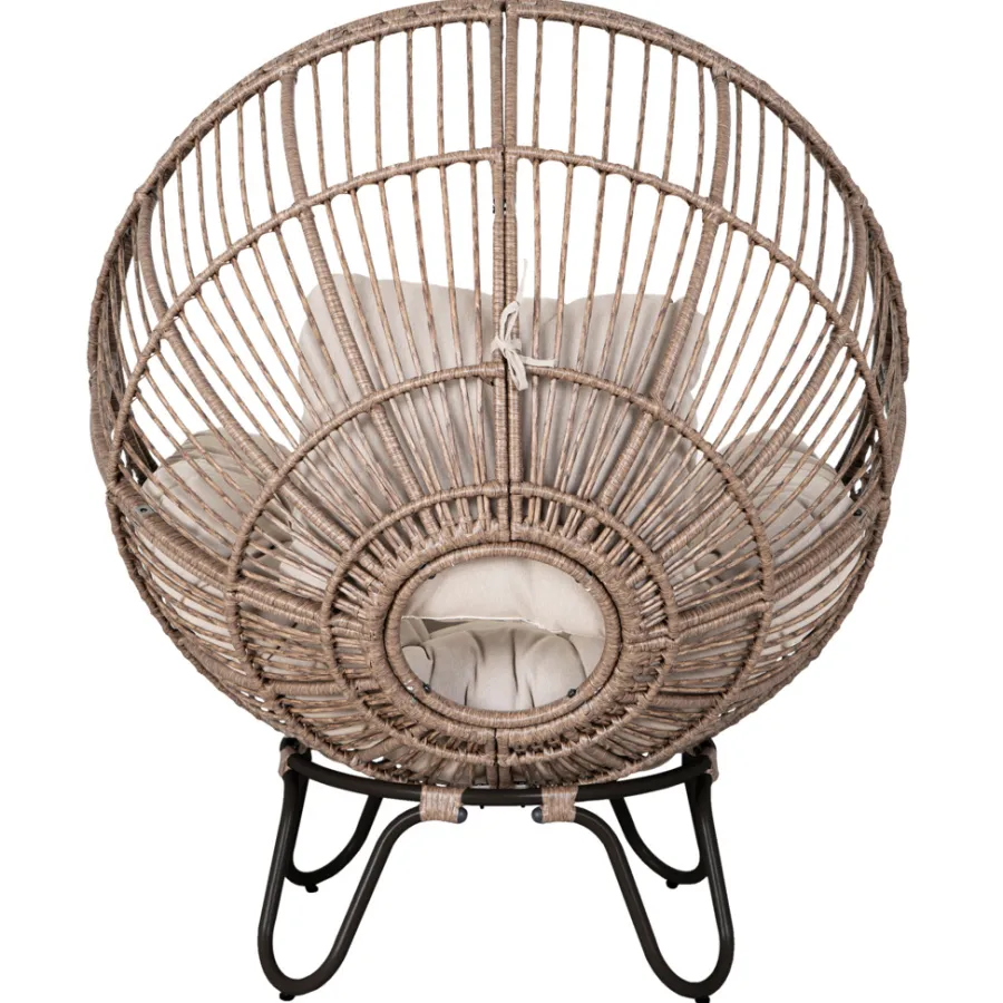 Sunlife® Havestole|Loungemøbler|Loungestol Louisiana natur/sort inkl. hynde -