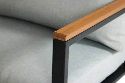 Sunlife® Sæsonafslutning|Loungemøbler|Loungesæt Tokyo 4 dele sort/grå/teak -