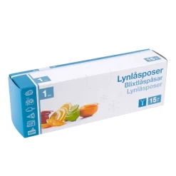 Husholdningsartikler|Lynlåsposer 1 liter 15 stk.