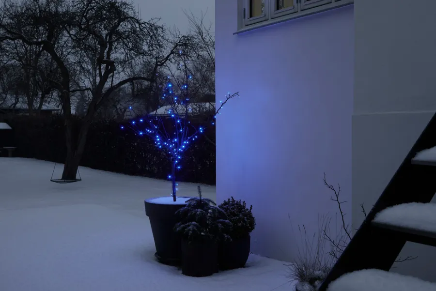 Stemning® Dekorativ Belysning - Udendørs|Lyskæde Basis 100 LED blå 9,9 meter