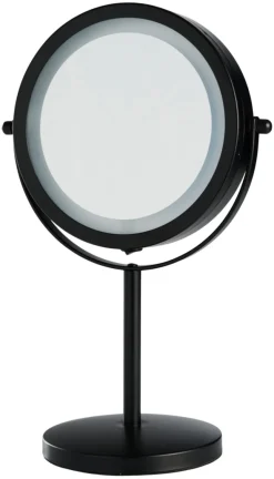 DAY Tilbehør Til Badeværelset|Spejle|Makeup spejl m/lys Ø 17,5 cm - Sort