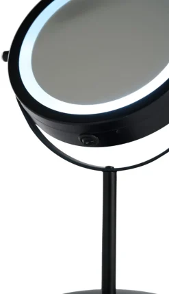 DAY Tilbehør Til Badeværelset|Spejle|Makeup spejl m/lys Ø 17,5 cm - Sort