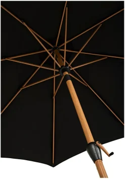 Sunlife® Sæsonafslutning|Parasoller & Markiser|Markedsparasol Stockholm Ø300 cm sort/teak m/krank -