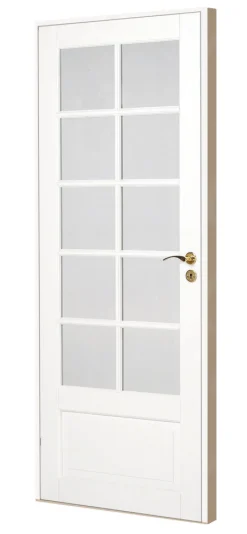 Torso Døre & Karme|Massiv hvidmalet enkelt glasdør 82,5 x 204 cm