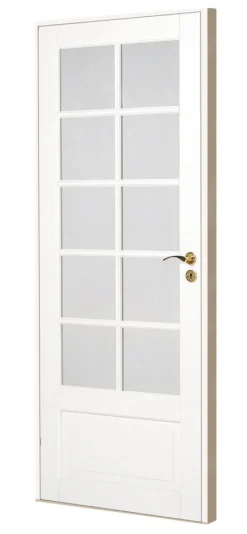 Torso Døre & Karme|Massiv hvidmalet enkelt glasdør 72,5 x 204 cm