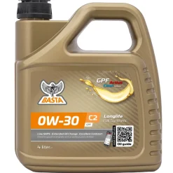 Basta Motorolie & Sprinklervæske|Motorolie 0W-30 C2 fuldsyntetisk - 4 liter