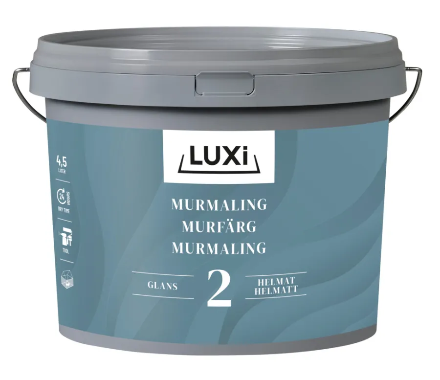 LUXI® Tag-, Mur- & Sokkelmaling|Murmaling 4,5 liter - Kalkhvid