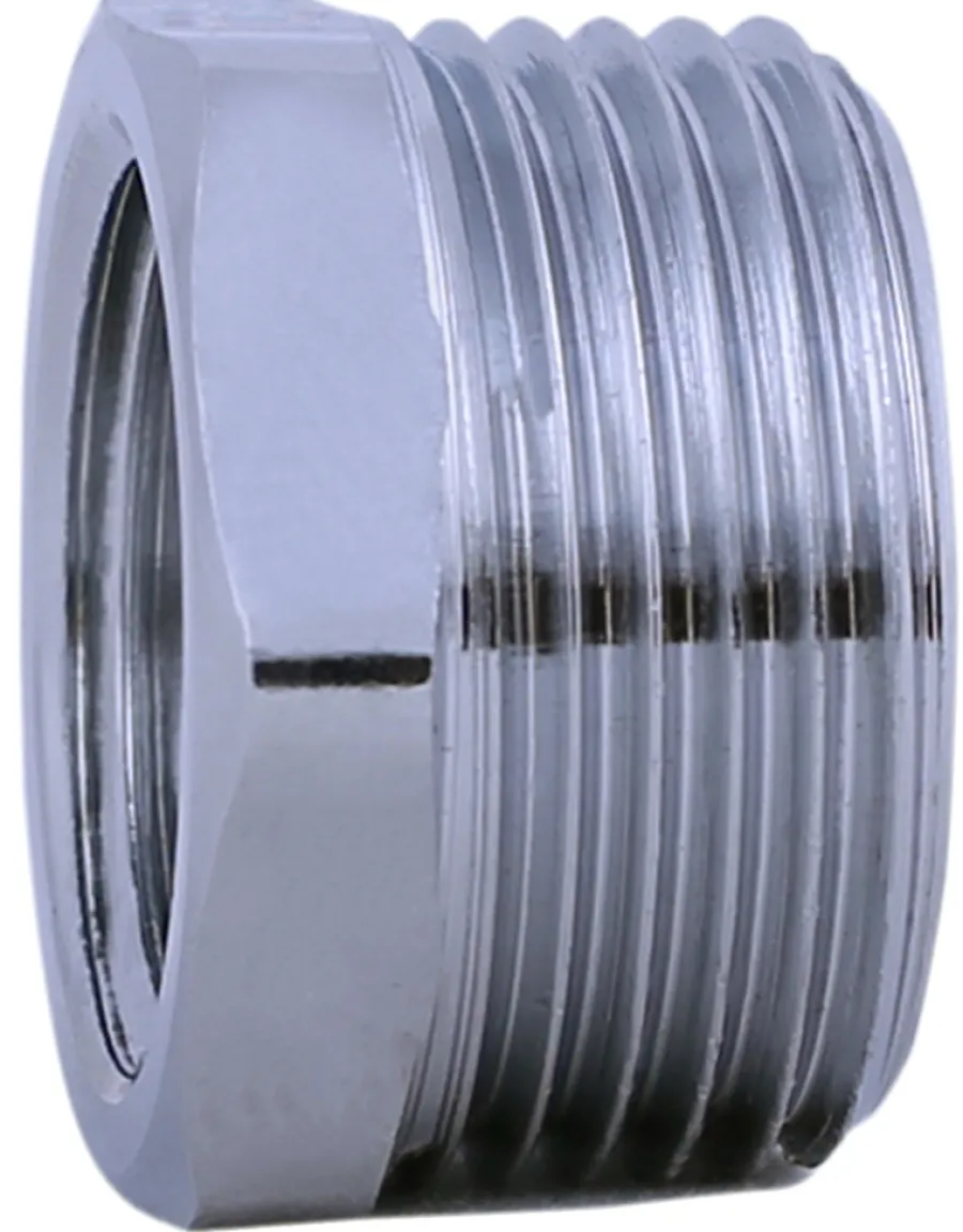 Forkromede|Nippelmuffe forkromet 1/2" x 3/8"