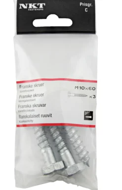 NKT Fasteners Skruer|fransk skrue 10 x 60 mm 3 stk.