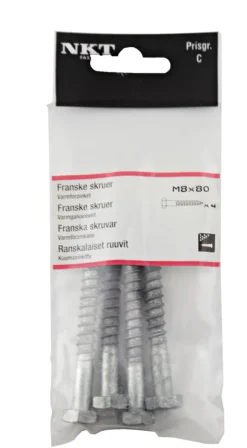 NKT Fasteners Skruer|fransk skrue 8 x 80 mm - 4 stk.